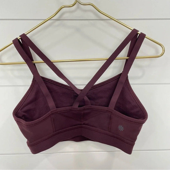 Athleta Stealth Strappy Sports Bra Maroon XS - Picture 4 of 7